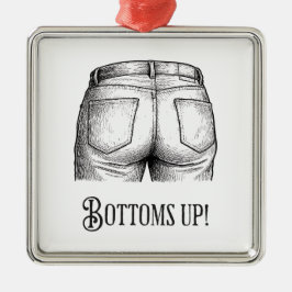 Ornamento De Metal Bottoms Up! Funny White Elephant Gift Christmas