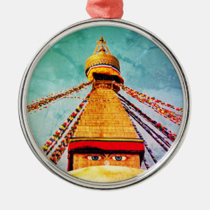 Ornamento De Metal Boudhanath Stupa, Olhos Buda, Himalaias, Nepal