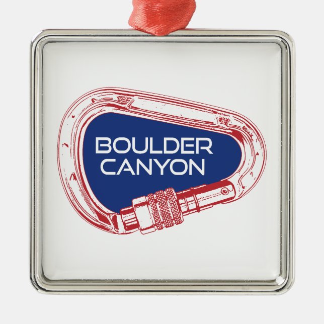 Ornamento De Metal Boulder Canyon Colorado Subindo Carabiner (Frente)