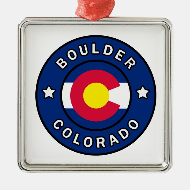 Ornamento De Metal Boulder Colorado (Frente)