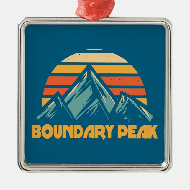 Ornamento De Metal Boundary Peak Nevada Retro Turquoise (Frente)