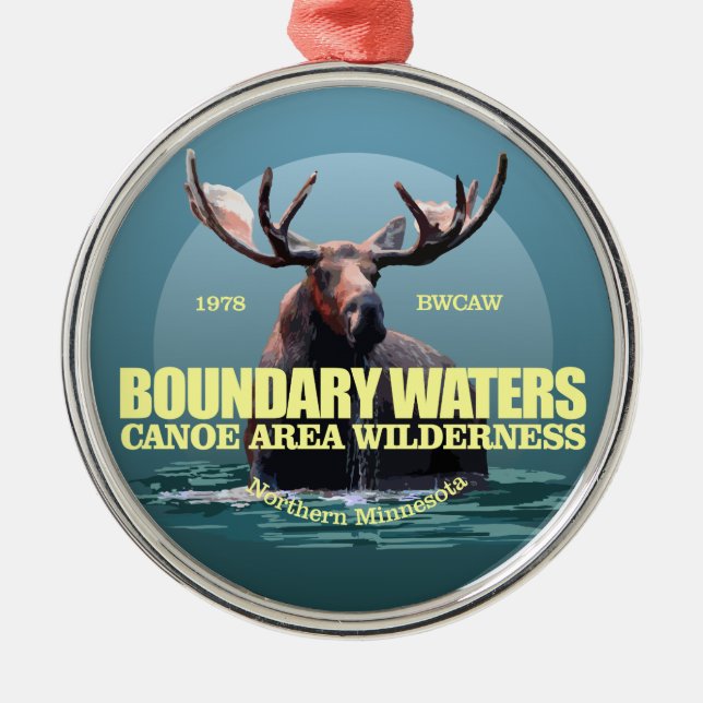 Ornamento De Metal Boundary Waters CAW (Moose) WT (Frente)
