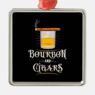 Ornamento De Metal Bourbon e charutos