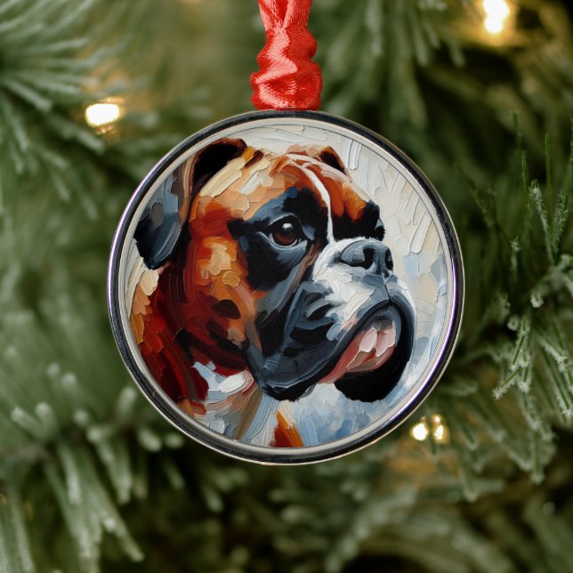 Ornamento De Metal Boxer (Árvore)