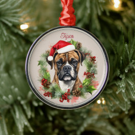 Ornamento De Metal Boxer Christmas Pet Memorial Breed