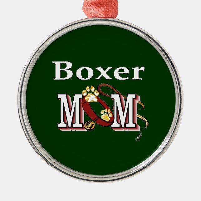 Ornamento De Metal Boxer Dog MOM (Frente)