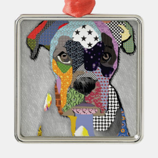 Ornamento De Metal Boxer Portrait