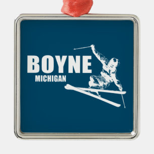 Ornamento De Metal Boyne Mountain Resort Michigan Skier