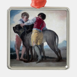 Ornamento De Metal Boys With a Mastiff Dog (por Francisco Goya)