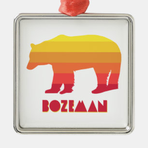 Ornamento De Metal Bozeman Montana Rainbow Bear