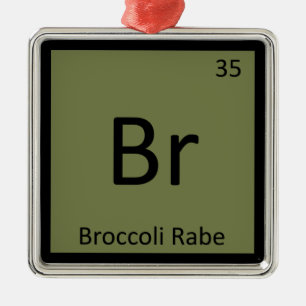 Ornamento De Metal Br - Brócolis Rabe Química Vegetal Símbolo