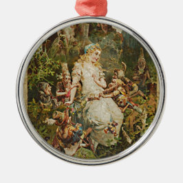 Ornamento De Metal Branca de Neve Vintage Fada Alemã Tale Romance Art