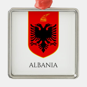 Ornamento De Metal Brasão de Armas Albanês Patrimônio Nacional Arte