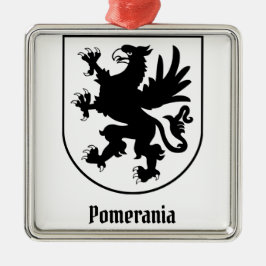 Ornamento De Metal Brasão de Armas da Pomerânia Preto e Branco Heráld