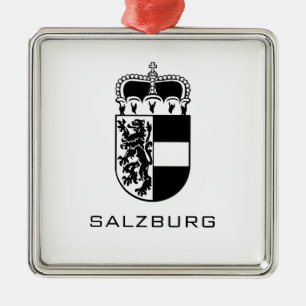 Ornamento De Metal Brasão de Armas de Salzburgo Arte Monocromática Re