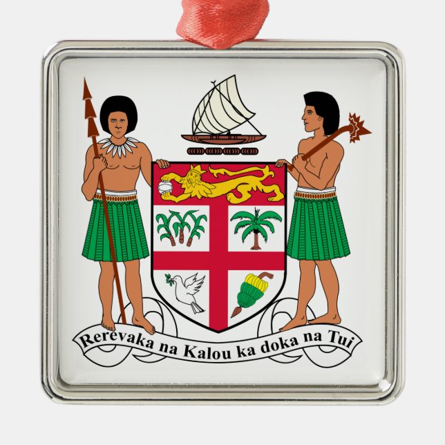 Ornamento De Metal Brasão de Fiji (Frente)