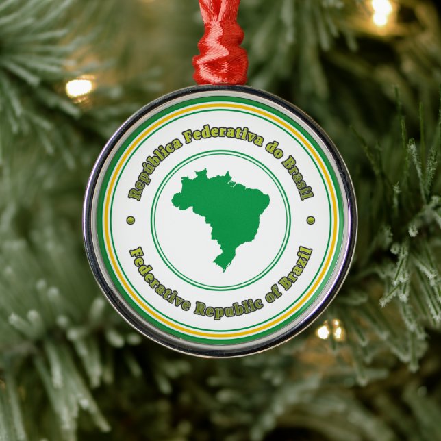 Ornamento De Metal Brasil (Árvore)