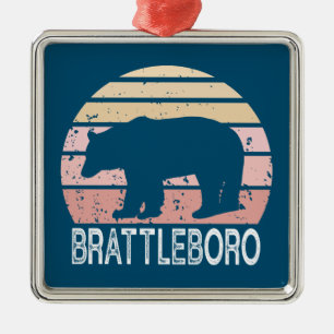 Ornamento De Metal Brattleboro Vermont - Urso Retroativo