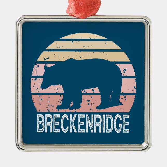 Ornamento De Metal Breckenridge Colorado Retro Bear (Frente)