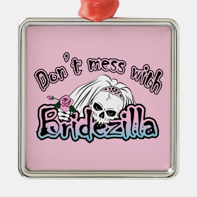 Ornamento De Metal Bridezilla Skull (Frente)