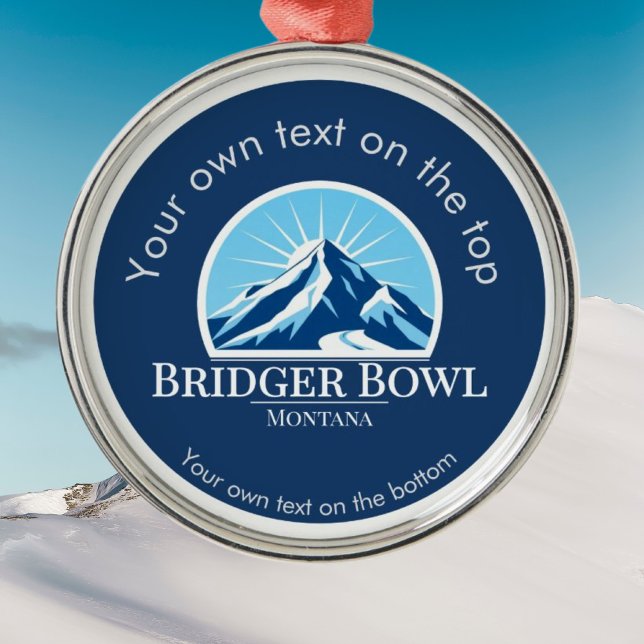Ornamento De Metal Bridger Bowl Montana ski medal Metal Ornament (Criador carregado)