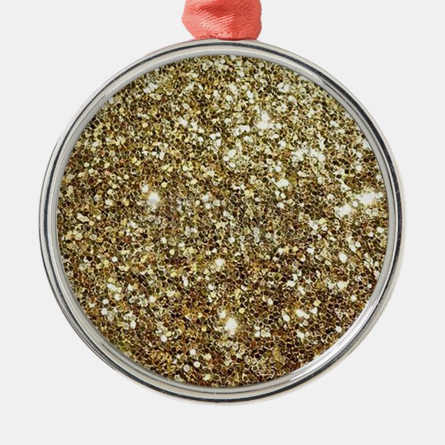 Ornamento De Metal Brilho Dourado para Personalizar (Frente)