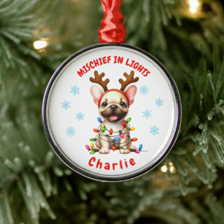Ornamento De Metal Brincadeira Aquarela Flocos de Neve Francês Cujo C