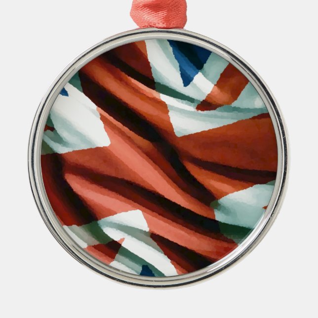 Ornamento De Metal British Flag Pop Art (Frente)