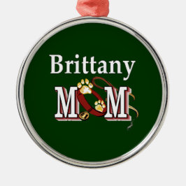 Ornamento De Metal Brittany Dog MOM
