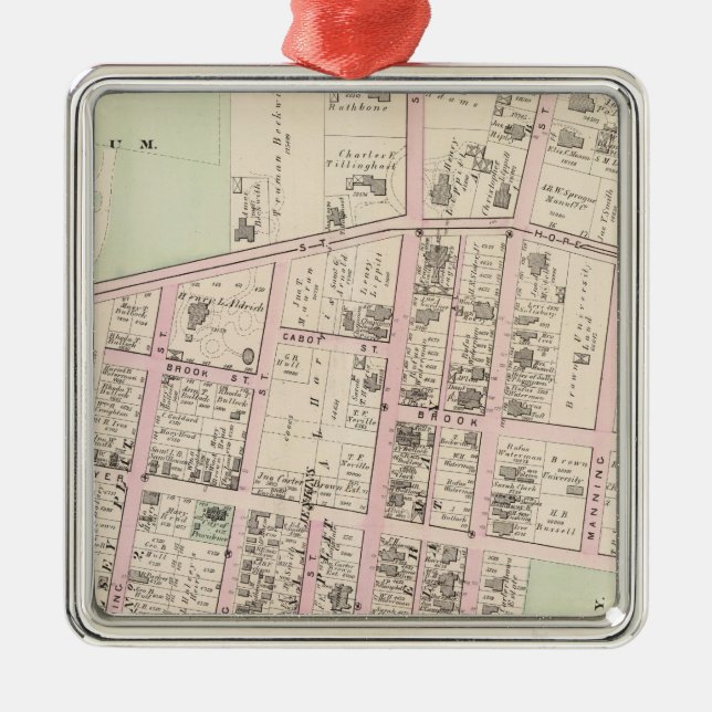 Ornamento De Metal Brown University (Frente)