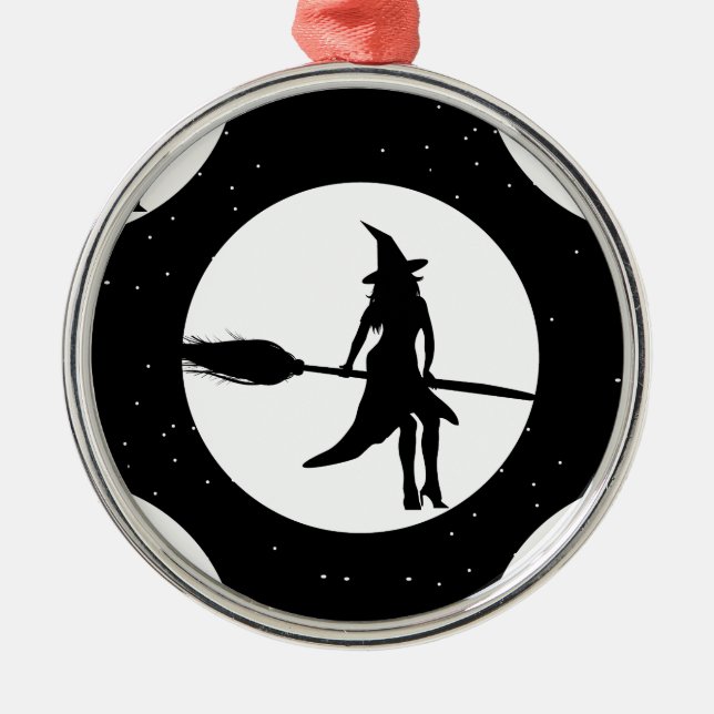 Ornamento De Metal bruxa de halloween (Frente)