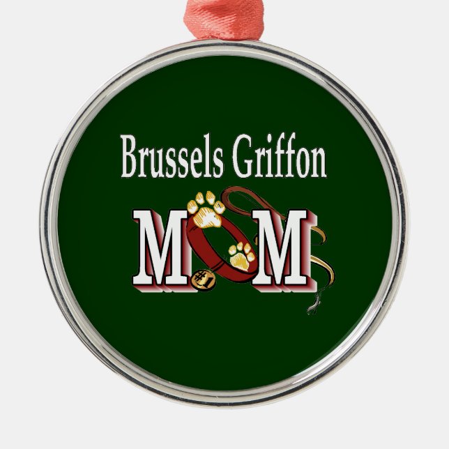 Ornamento De Metal Bruxelas Griffon Dog MOM (Frente)