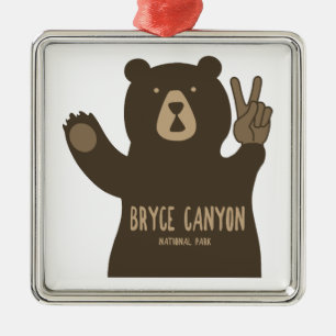Ornamento De Metal Bryce Canyon National Park Urso da Paz