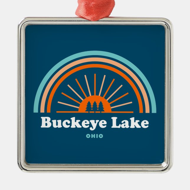 Ornamento De Metal Buckeye Lake Ohio Rainbow (Frente)