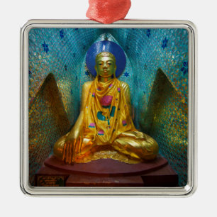 Ornamento De Metal Buda em Nicho Ornamentado