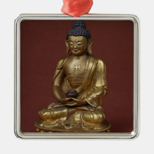 Ornamento De Metal Buddha Amitayus assentado na meditação