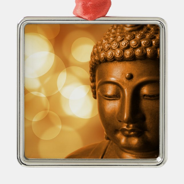 Ornamento De Metal Buddha dourado (Frente)