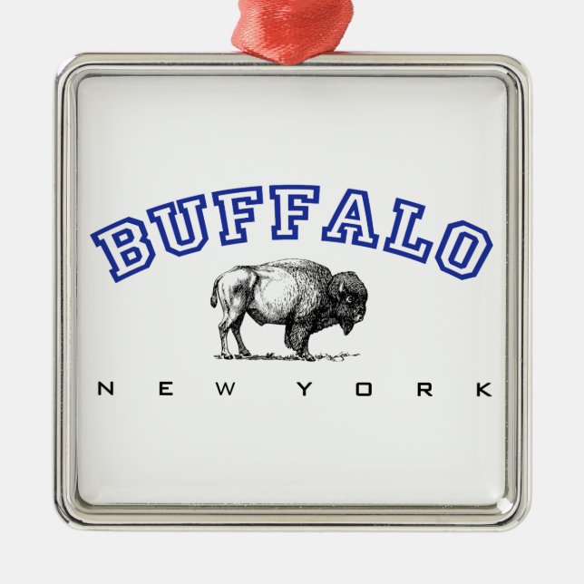 Ornamento De Metal Búfalo, NY - bisonte (Frente)