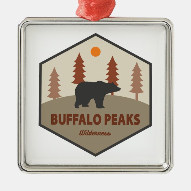 Ornamento De Metal Buffalo Peaks Wilderness Colorado Bear (Frente)