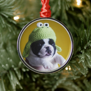 Ornamento De Metal Buldogue Francês