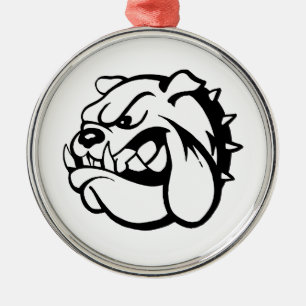 Ornamento De Metal Buldogue retro