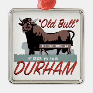 Ornamento De Metal Bull velha Durham