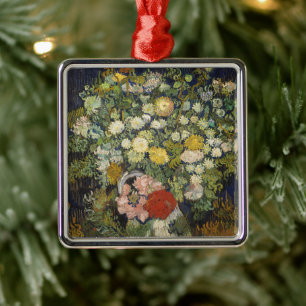 Ornamento De Metal Buquê Floral Impressionista Vintage Van Gogh