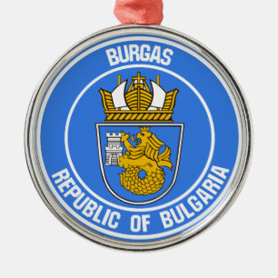 Ornamento De Metal Burgas Round Emblem