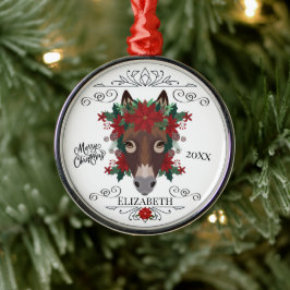 Ornamento De Metal Burro de Natal Personalizado Customizado