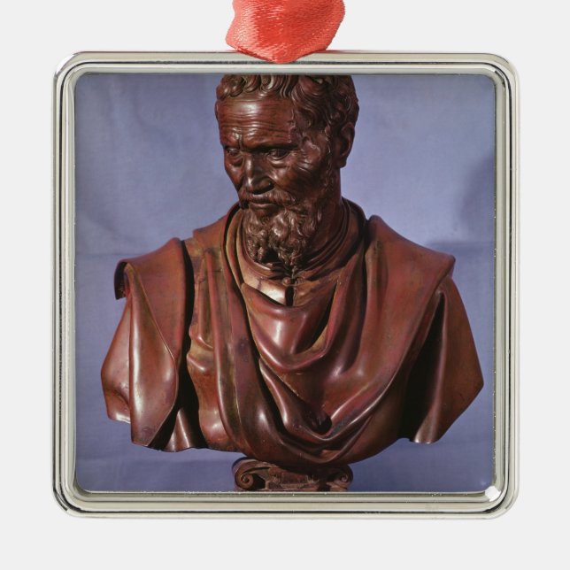 Ornamento De Metal Busto de Michelangelo Buonarroti (Frente)
