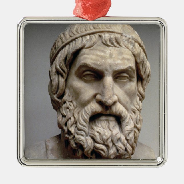 Ornamento De Metal Busto do retrato de Sophocles (Frente)