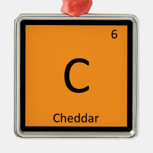 Ornamento De Metal C - Química do Queijo Cheddar Símbolo da Tabela Pe