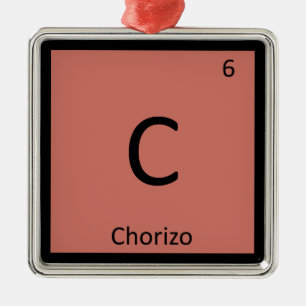 Ornamento De Metal C - Símbolo da Tabela Periódica de Química do Chou