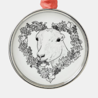 Ornamento De Metal Cabeça de LaMancha no coração